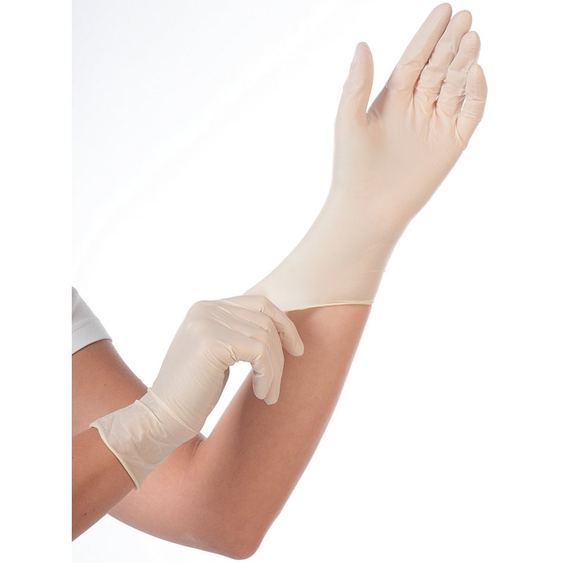 HYGONORM gants latex SKIN LIGHT, taille L, blanc, poudrés, 100 pièces